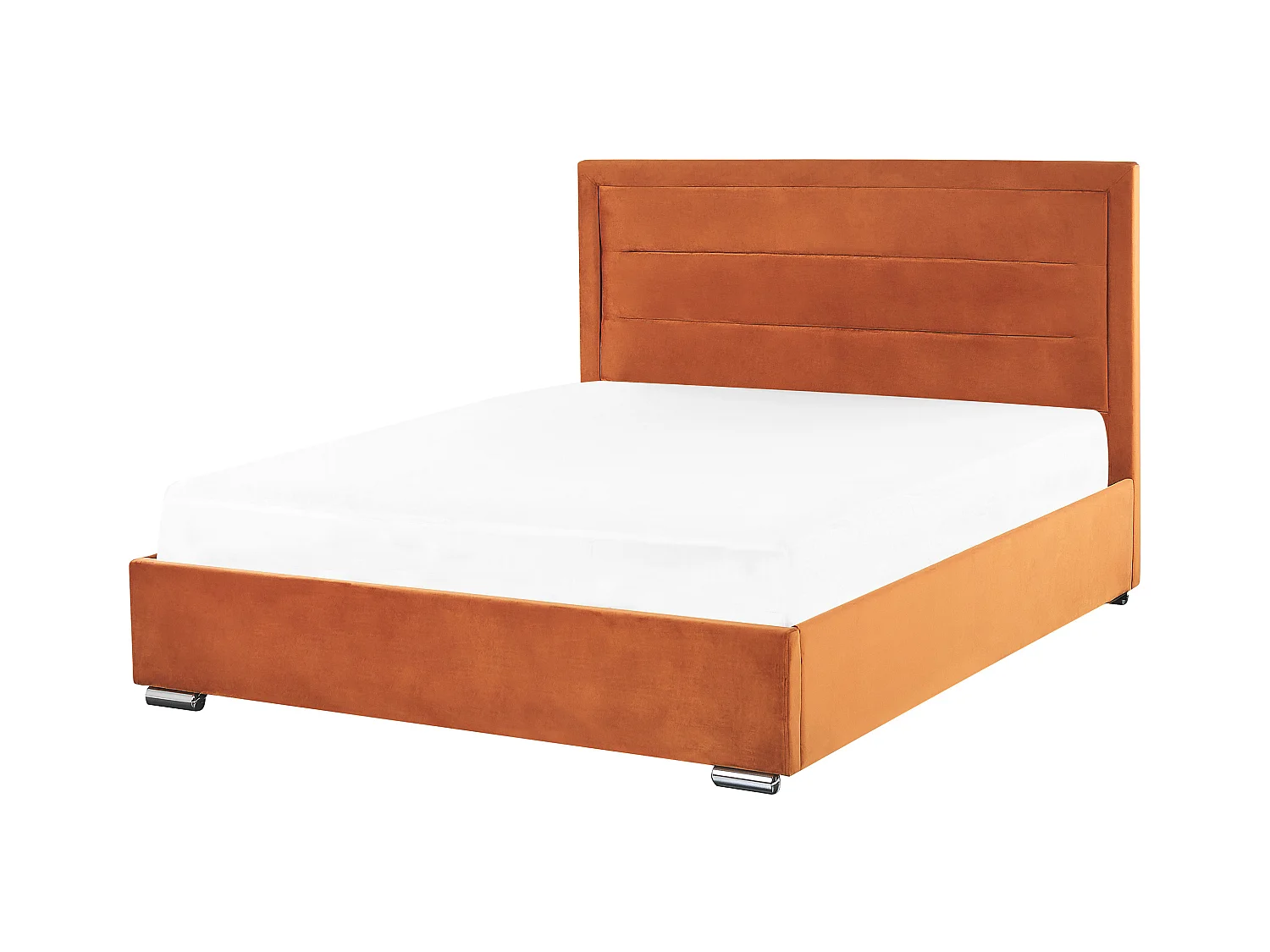 Lit ottoman Velours ROUEN 160 x 200 cm Orange