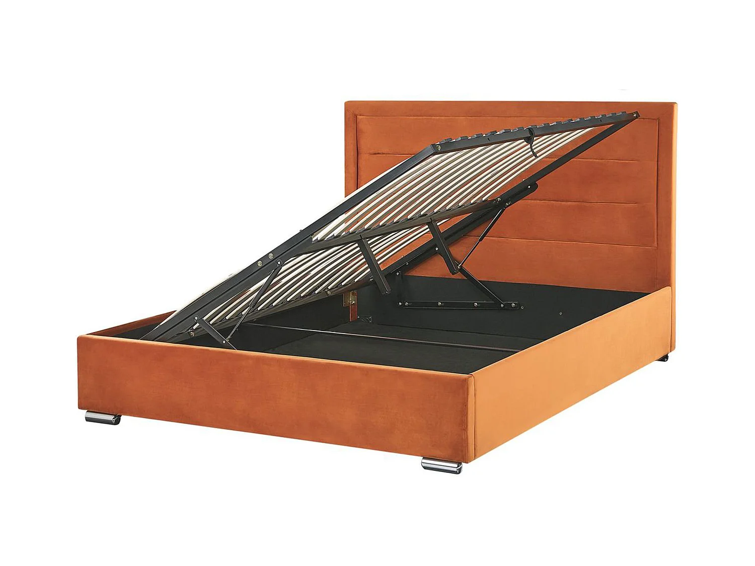 Lit ottoman Velours ROUEN 160 x 200 cm Orange