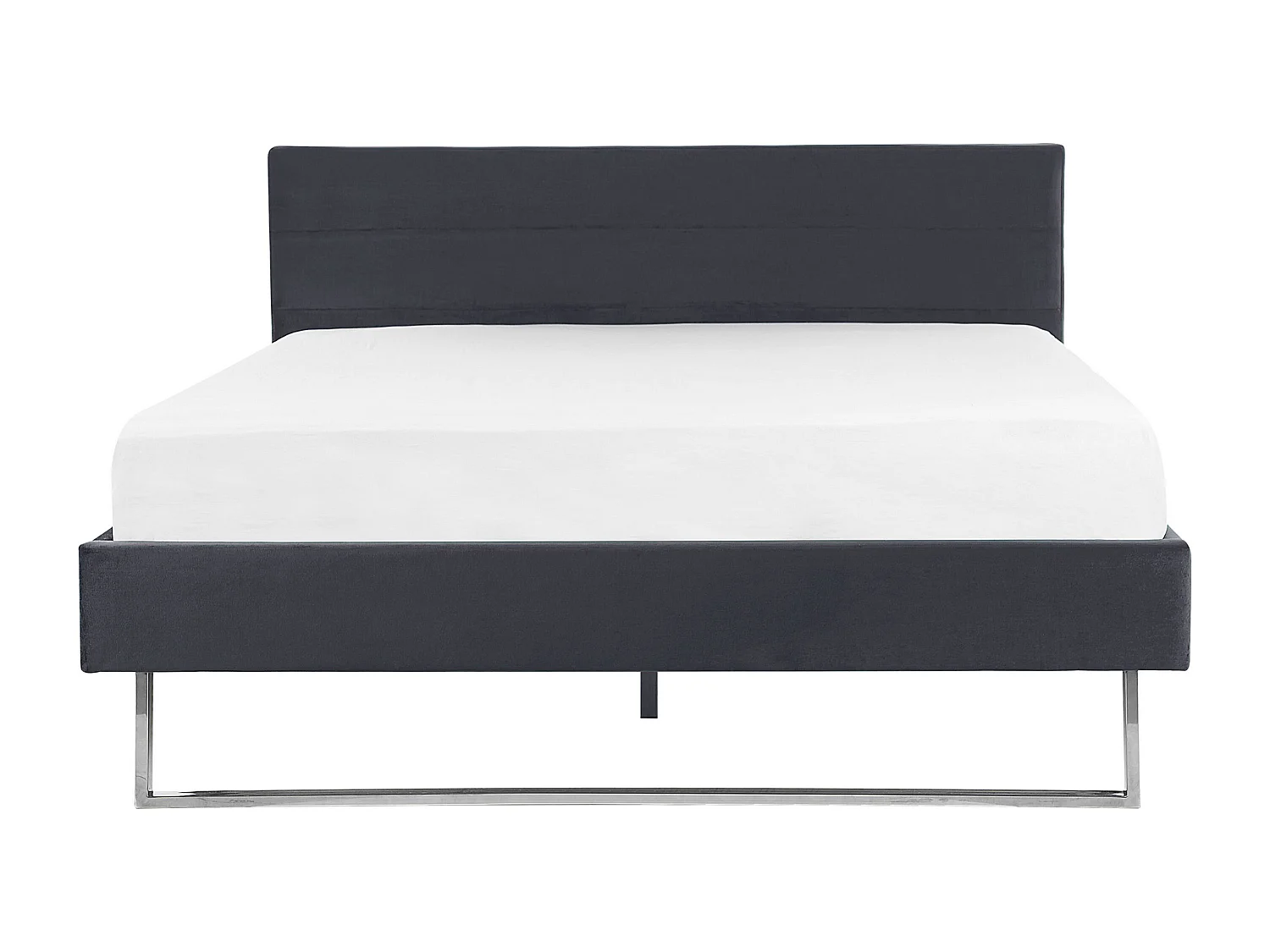 Bed Fluweel BELLOU 160 x 200 cm Donkergrijs