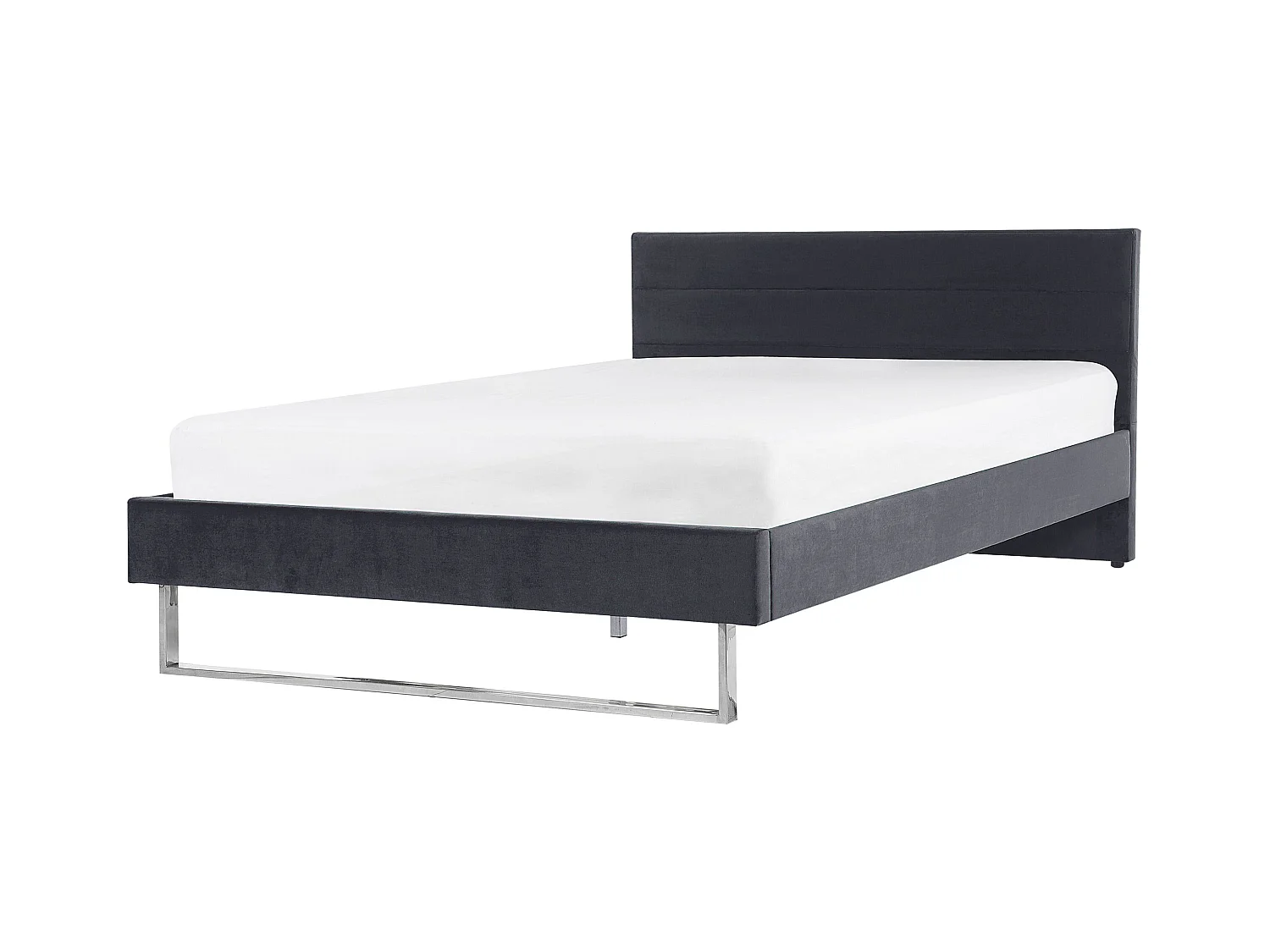 Lit avec sommier Velours BELLOU 160 x 200 cm Gris foncé