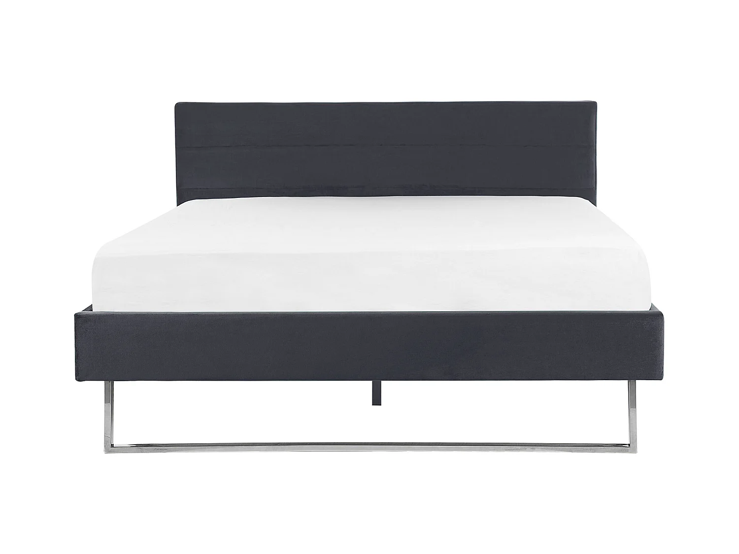 Elegantes Doppelbett aus hochwertigem Samtstoff grau 160x200 cm Bellou