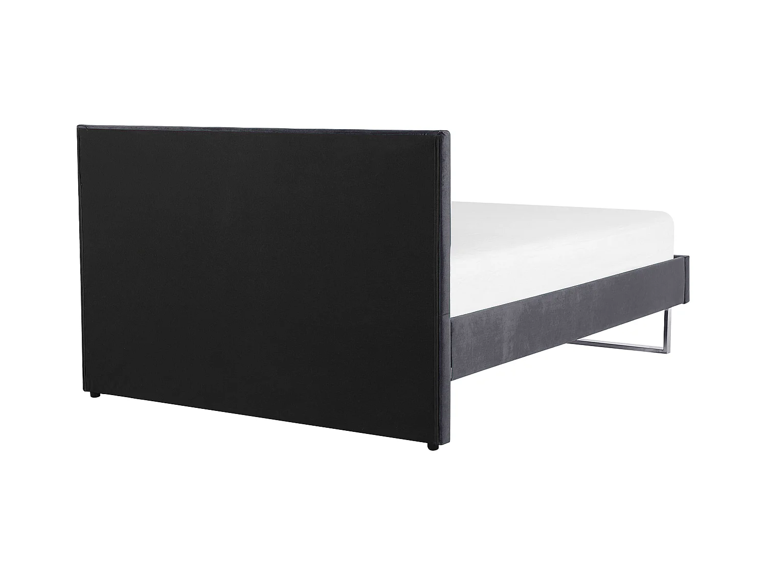 Elegantes Doppelbett aus hochwertigem Samtstoff grau 160x200 cm Bellou