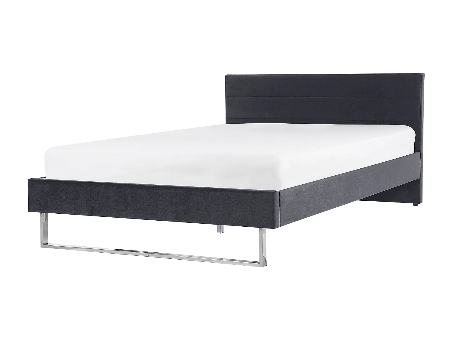 Bed Fluweel BELLOU 160 x 200 cm Donkergrijs