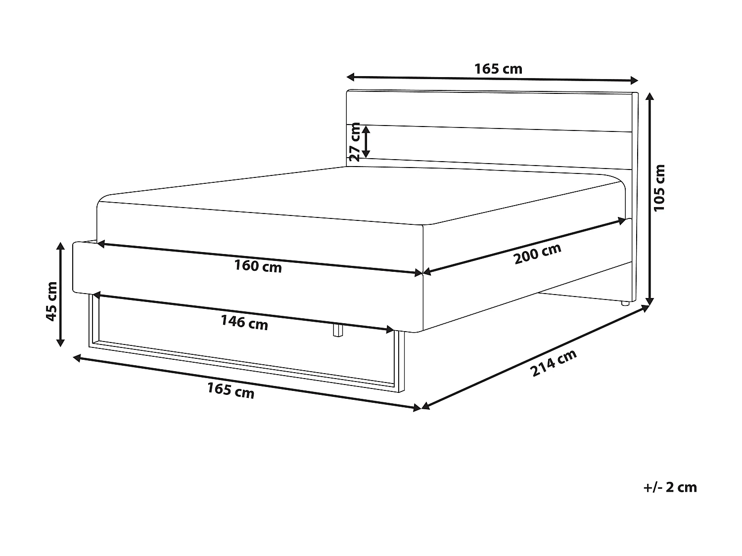 Bed Fluweel BELLOU 160 x 200 cm Donkergrijs