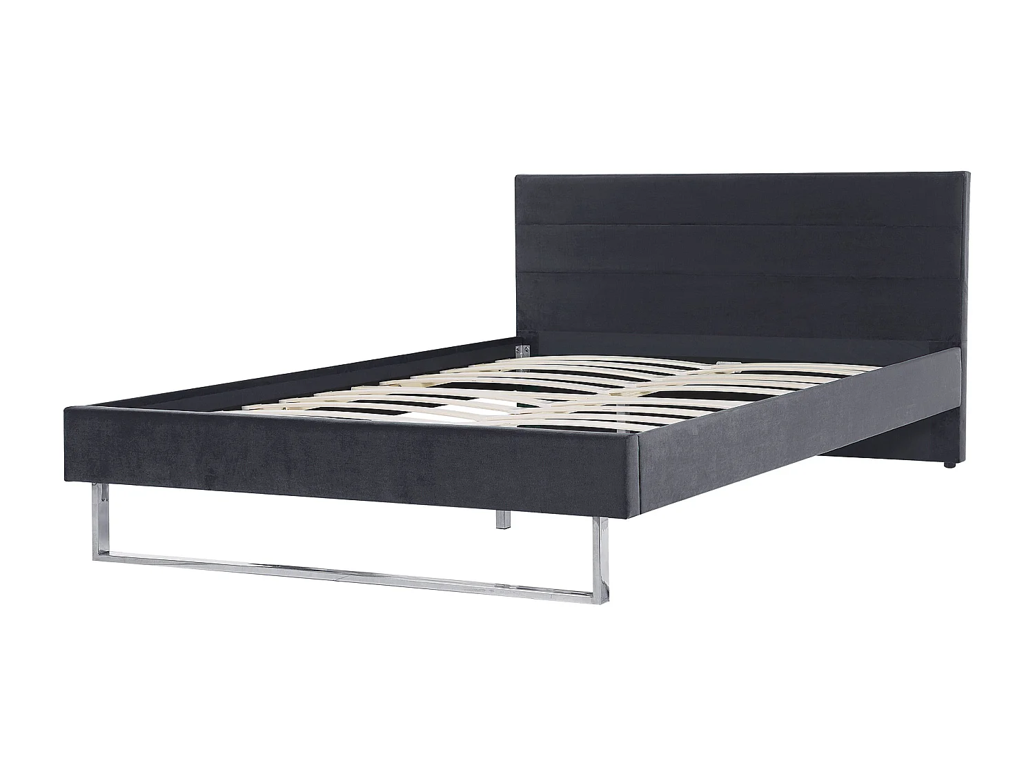 Bed Fluweel BELLOU 160 x 200 cm Donkergrijs