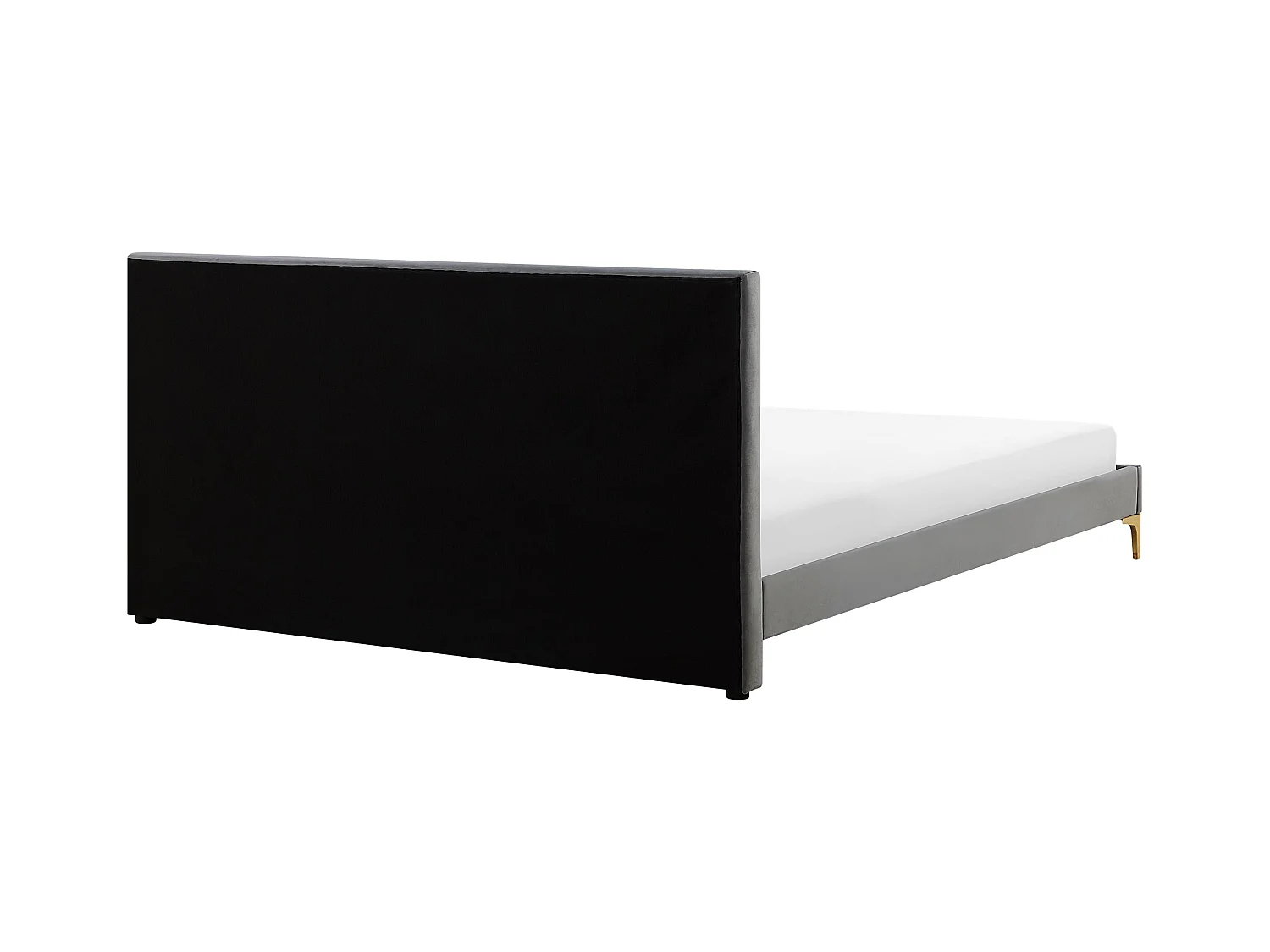 Lit avec sommier Velours LIMOUX 180 x 200 cm Gris