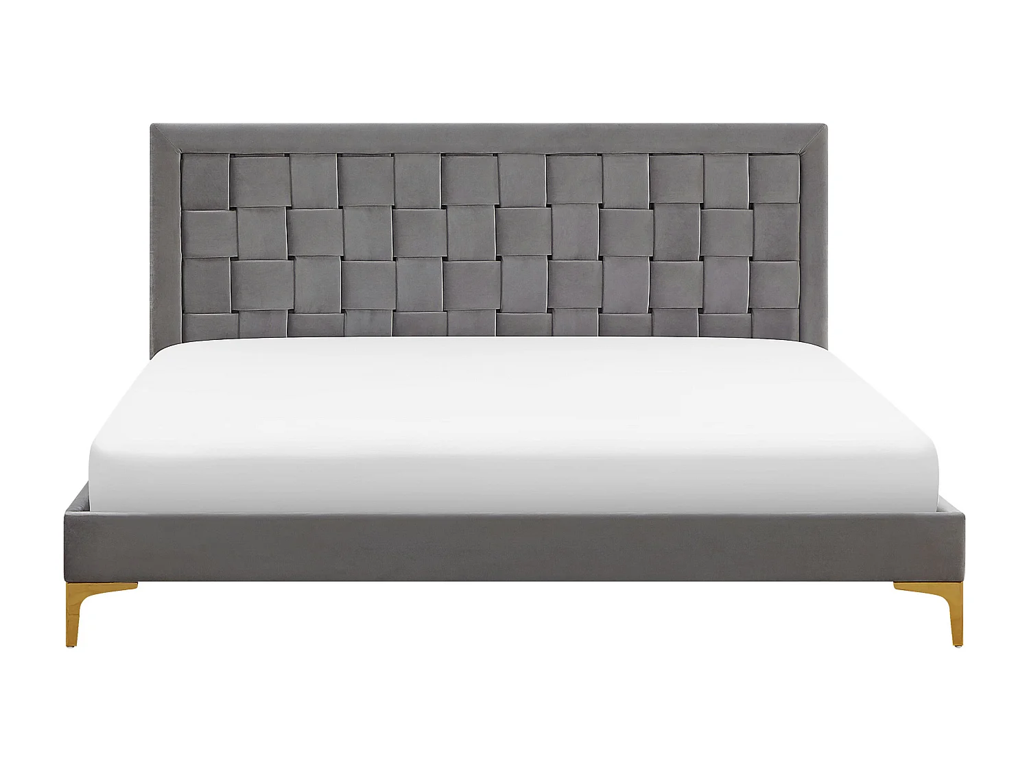 Bed Fluweel LIMOUX 180 x 200 cm Grijs