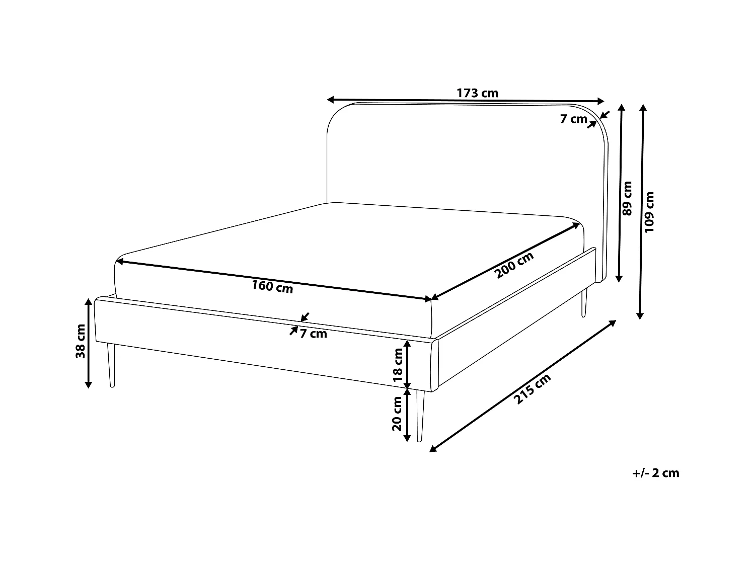 Bed Fluweel FLAYAT 160 x 200 cm Oranje