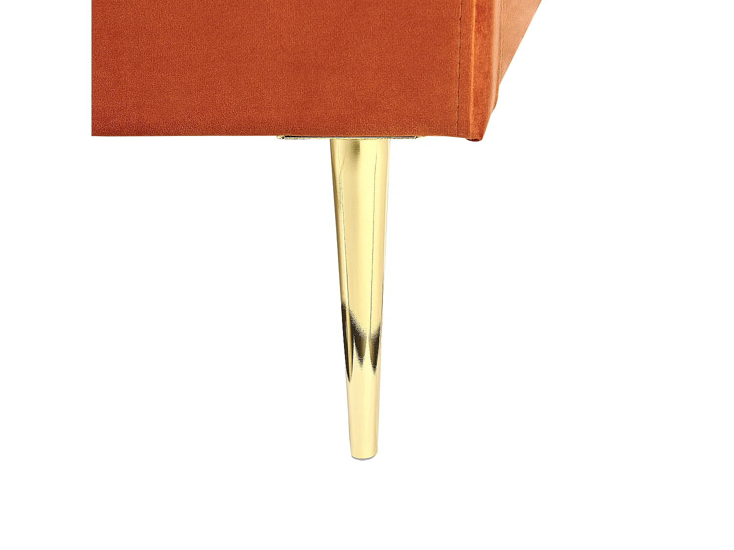 Lit avec sommier Velours FLAYAT 160 x 200 cm Orange