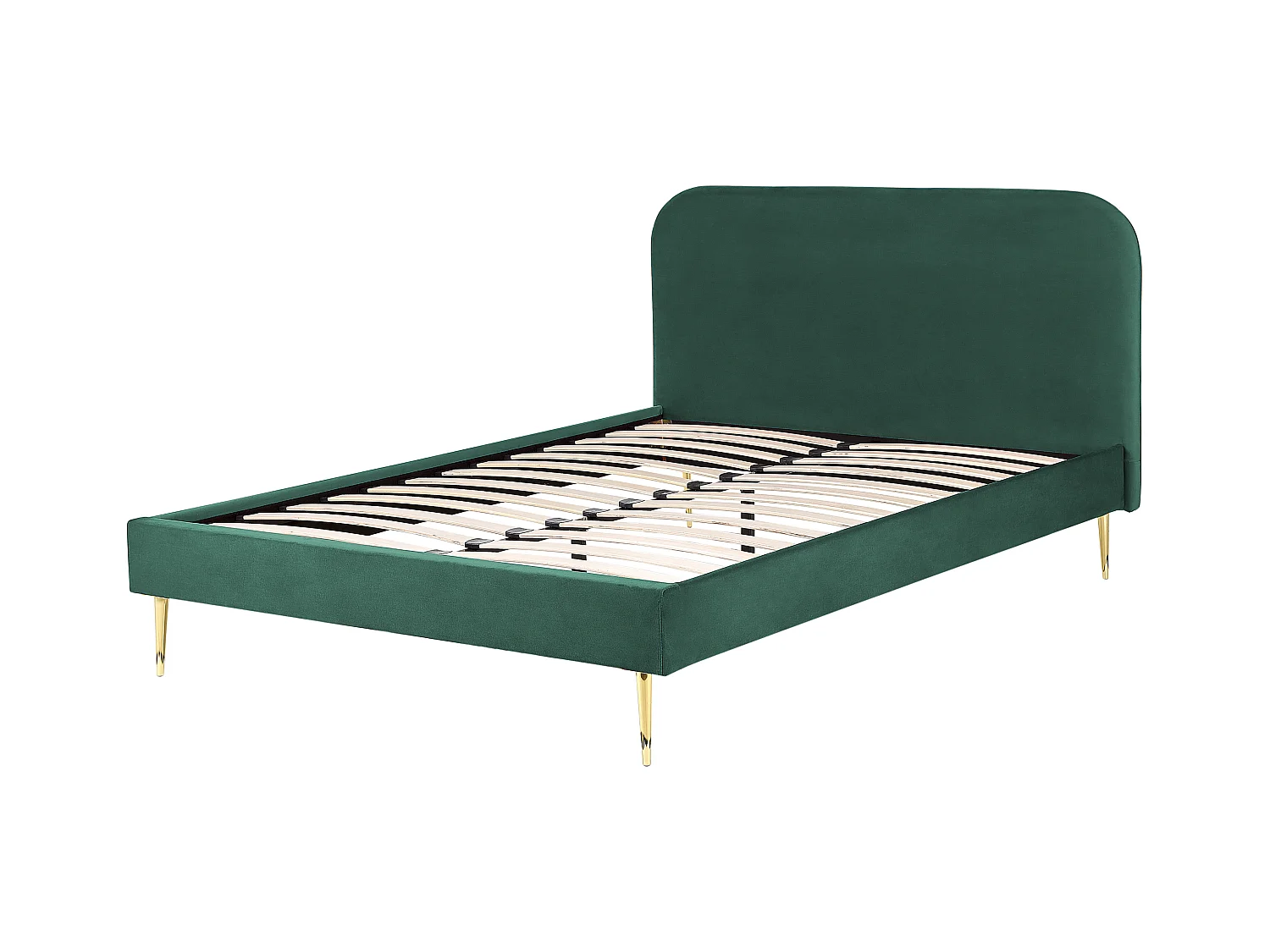 Lit avec sommier Velours FLAYAT 140 x 200 cm Vert émeraude