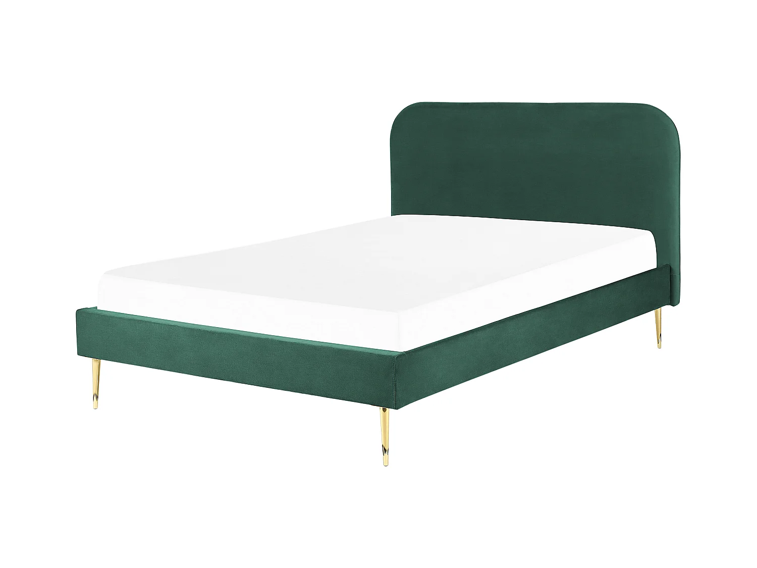 Lit avec sommier Velours FLAYAT 140 x 200 cm Vert émeraude