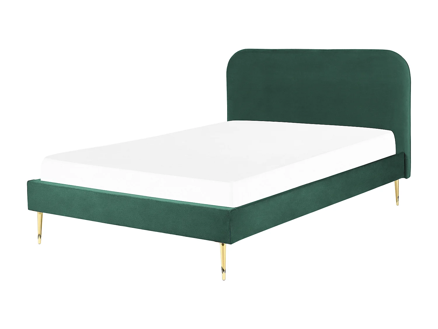 Bett mit Lattenrost Samtstoff FLAYAT 140 x 200 cm Smaragdgrün