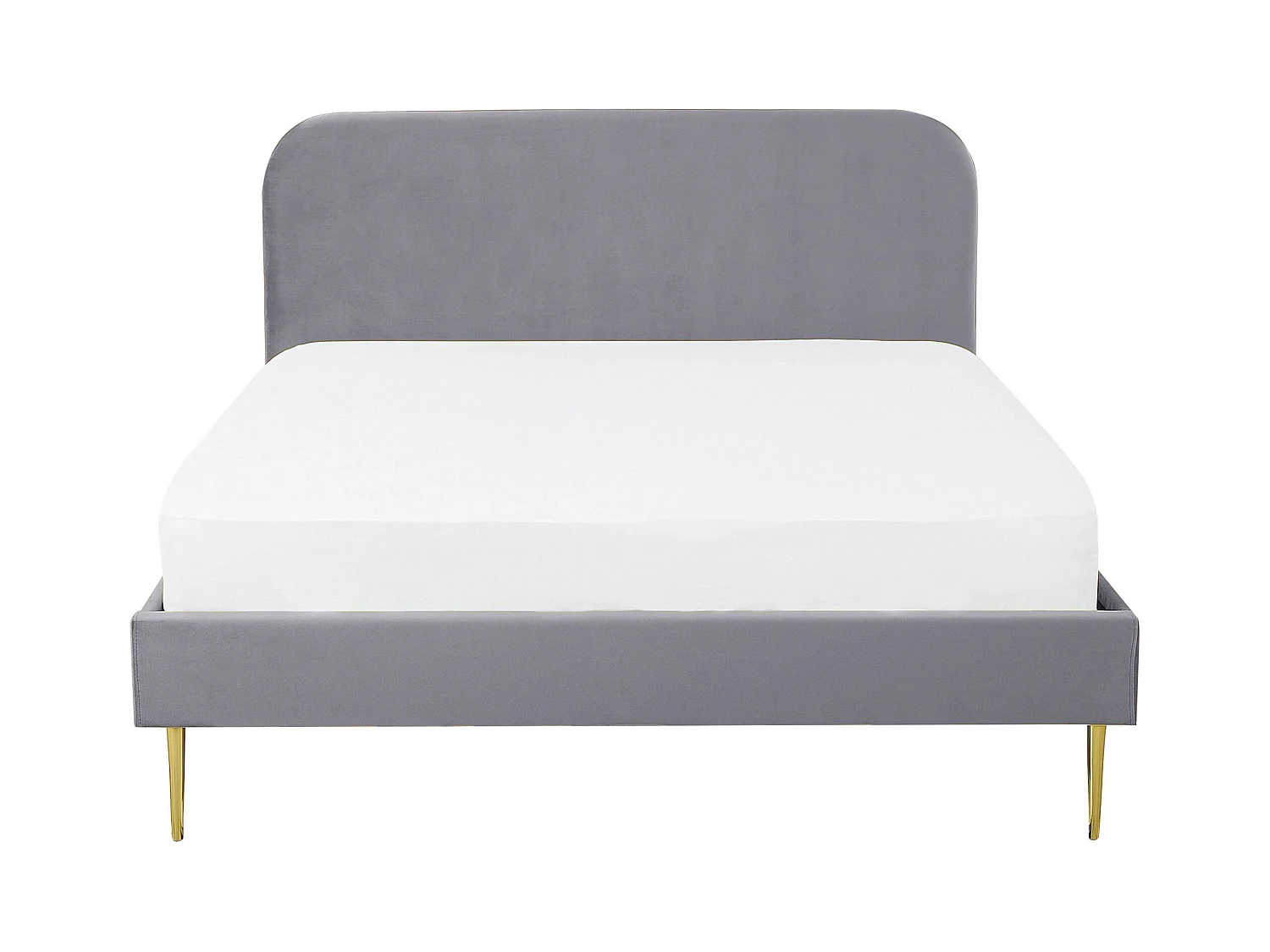 Lit avec sommier Velours FLAYAT 160 x 200 cm Gris