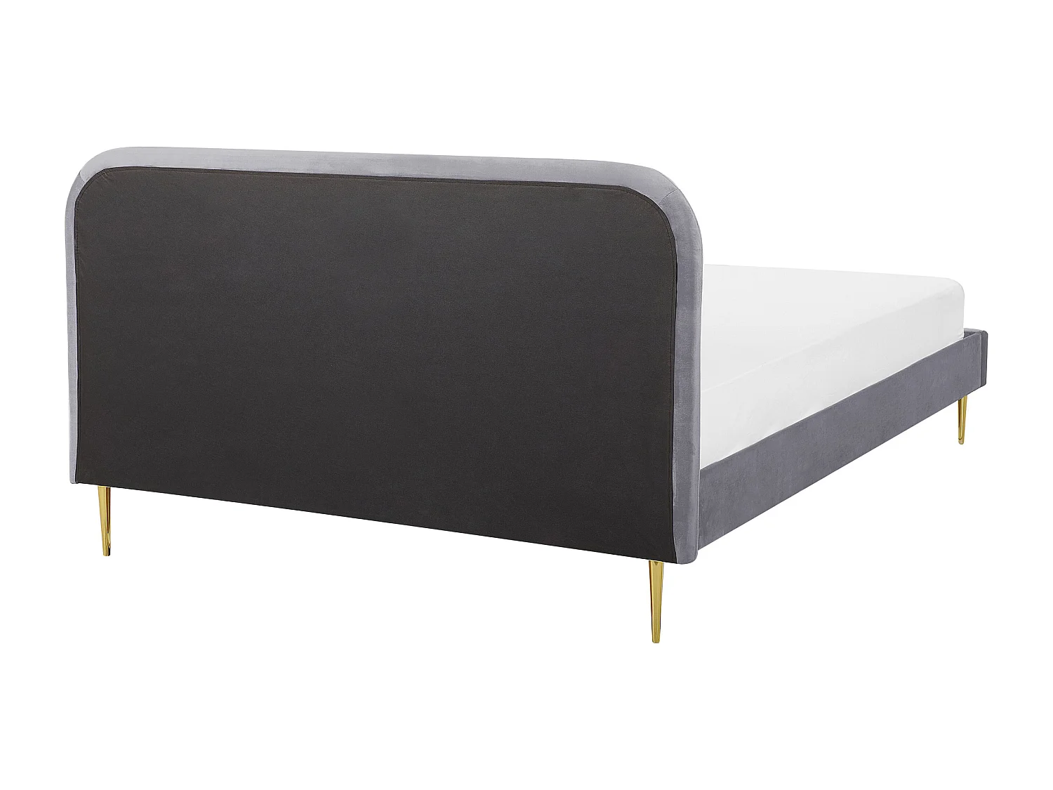 Lit avec sommier Velours FLAYAT 160 x 200 cm Gris