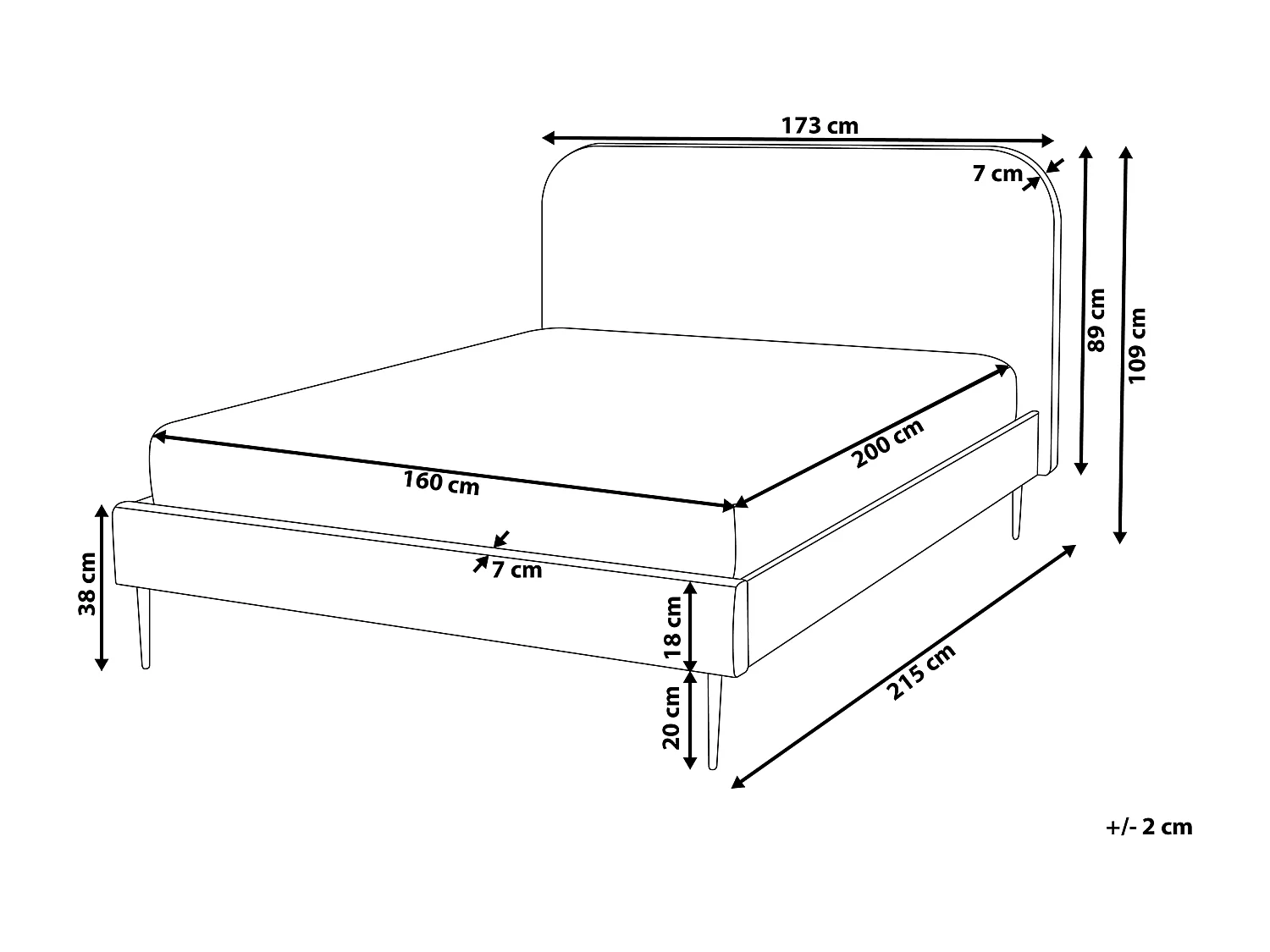 Bed Fluweel FLAYAT 160 x 200 cm Geel