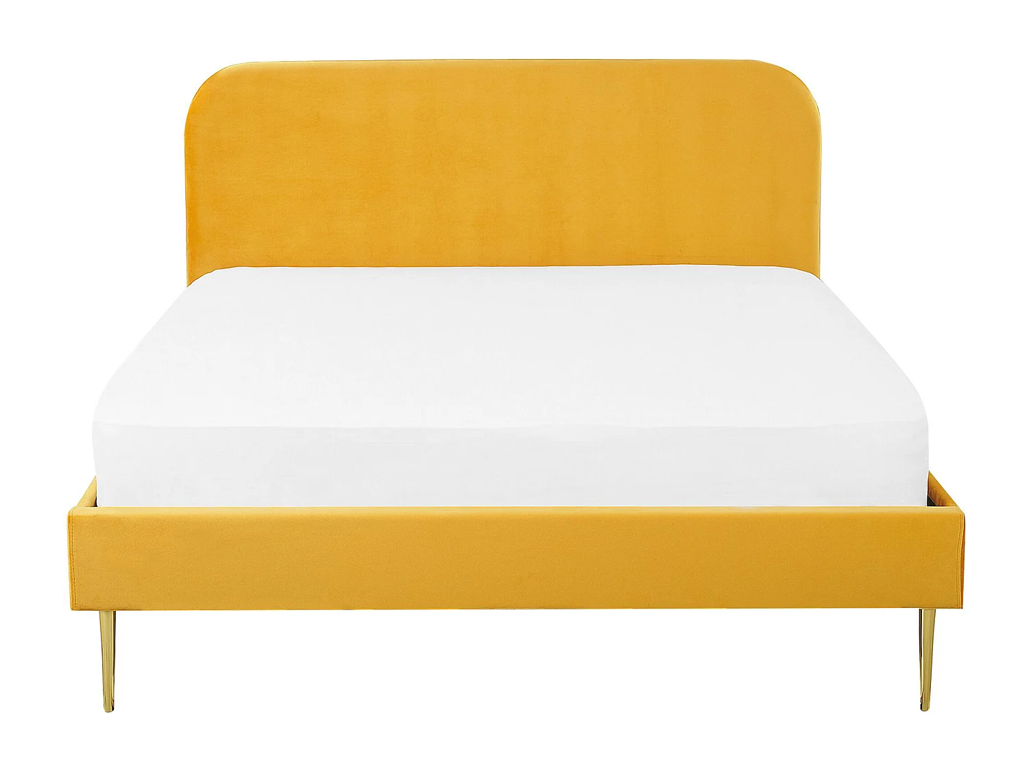 Bed Fluweel FLAYAT 160 x 200 cm Geel