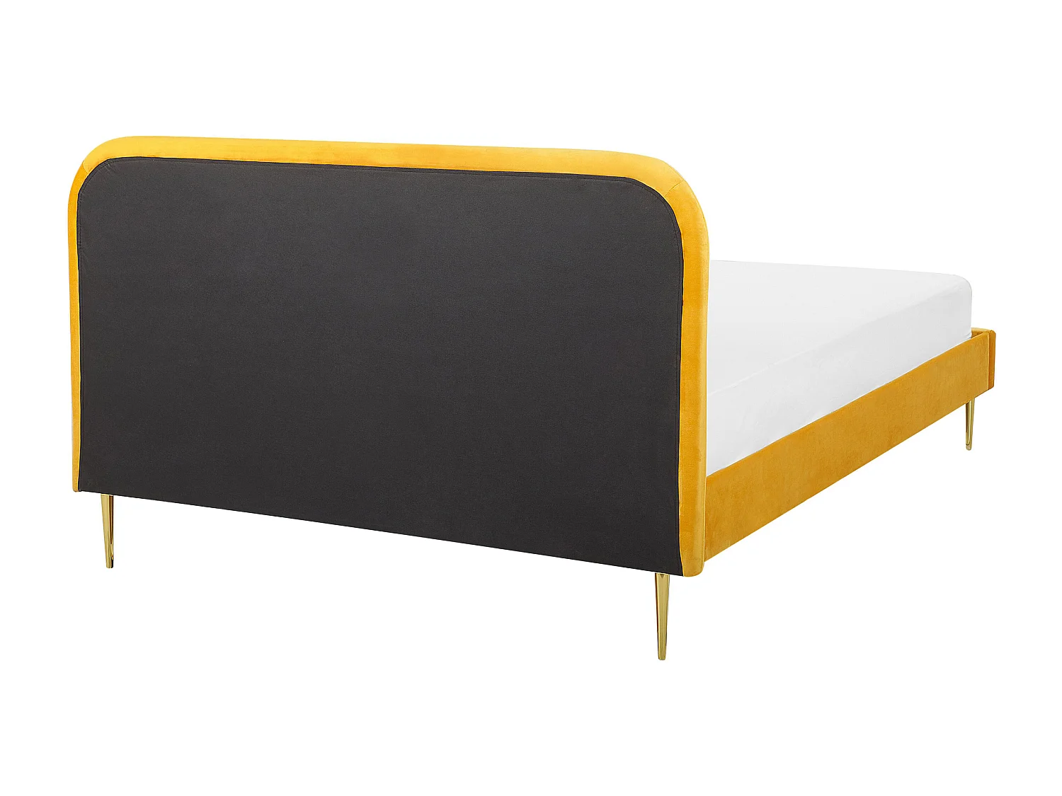 Bed Fluweel FLAYAT 160 x 200 cm Geel