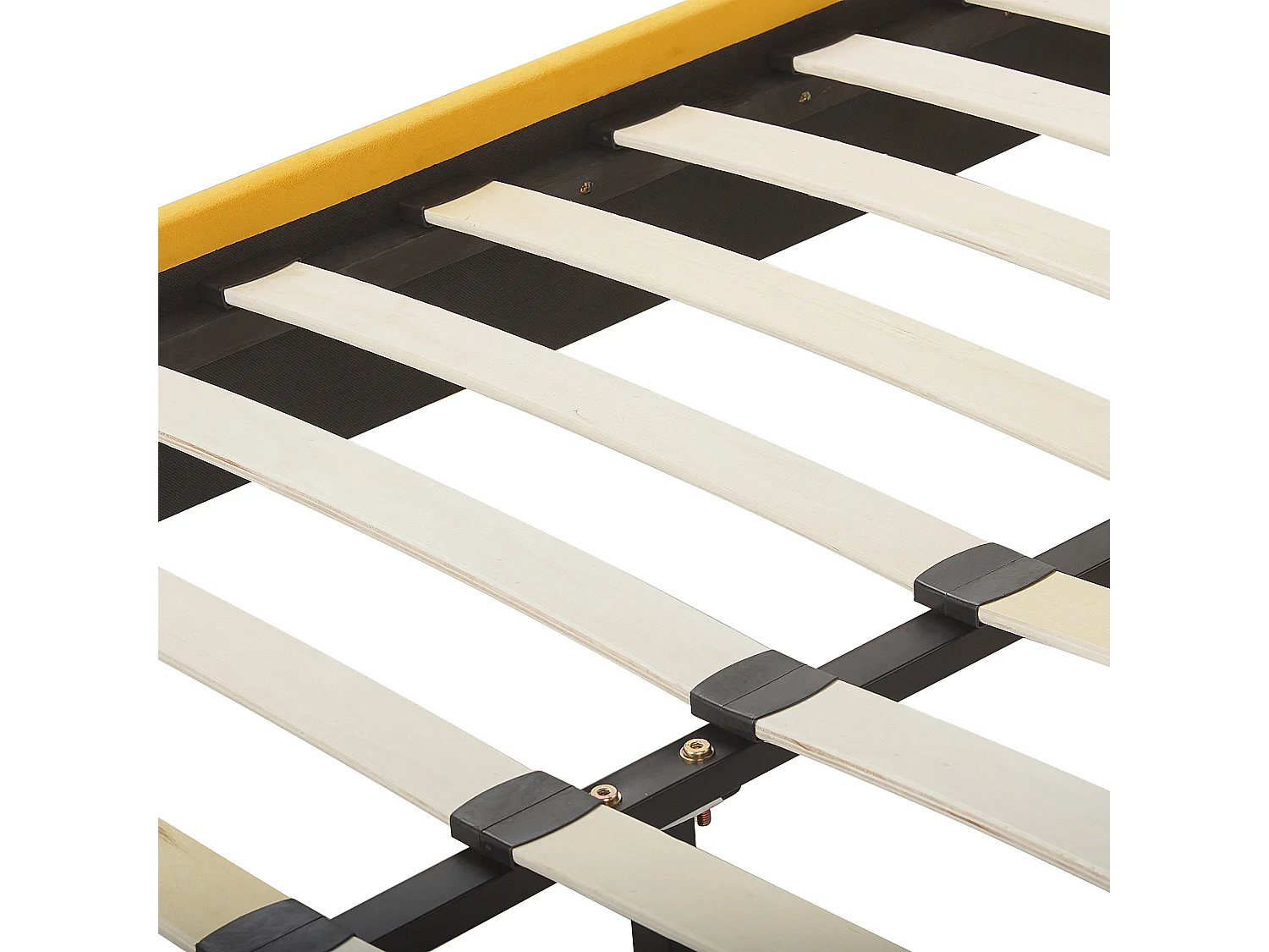 Lit avec sommier Velours FLAYAT 160 x 200 cm Jaune