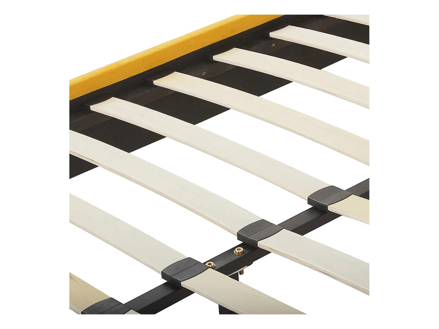 Lit avec sommier Velours FLAYAT 140 x 200 cm Jaune