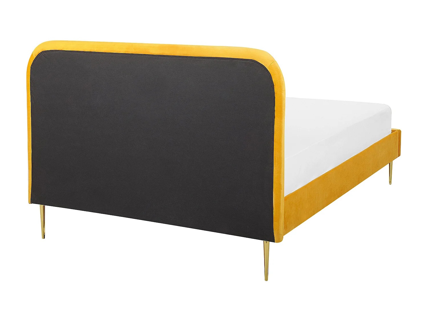 Bed Fluweel FLAYAT 140 x 200 cm Geel