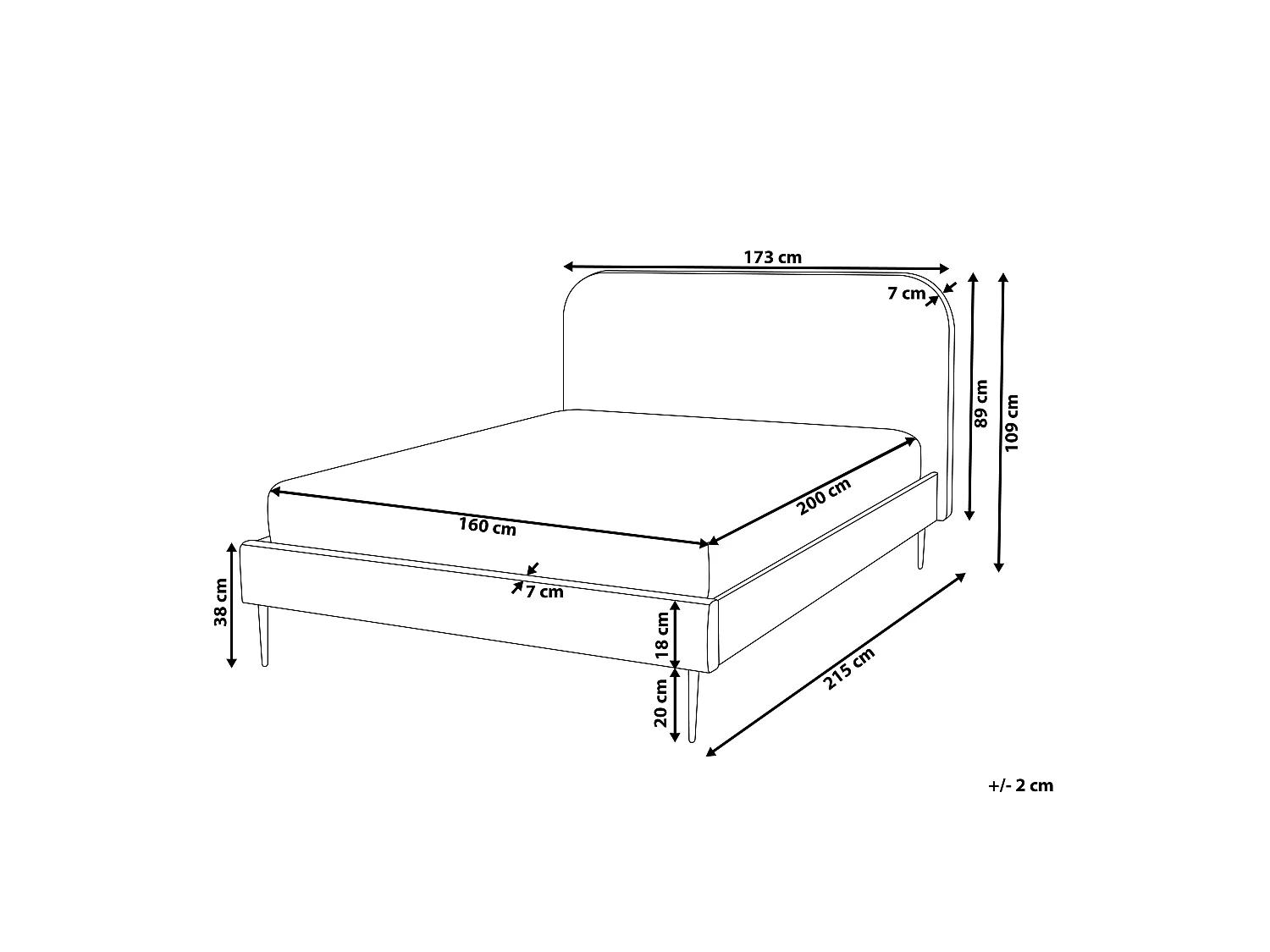 Letto Velluto FLAYAT 160 x 200 cm Blu marino
