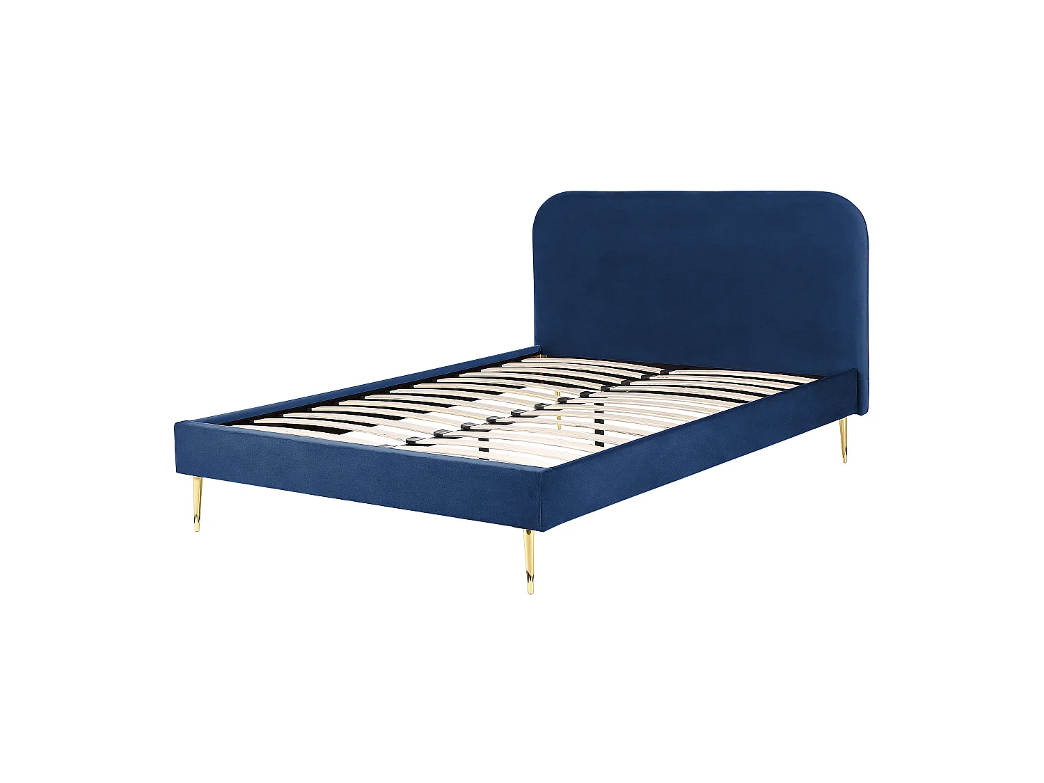 Letto Velluto FLAYAT 160 x 200 cm Blu marino