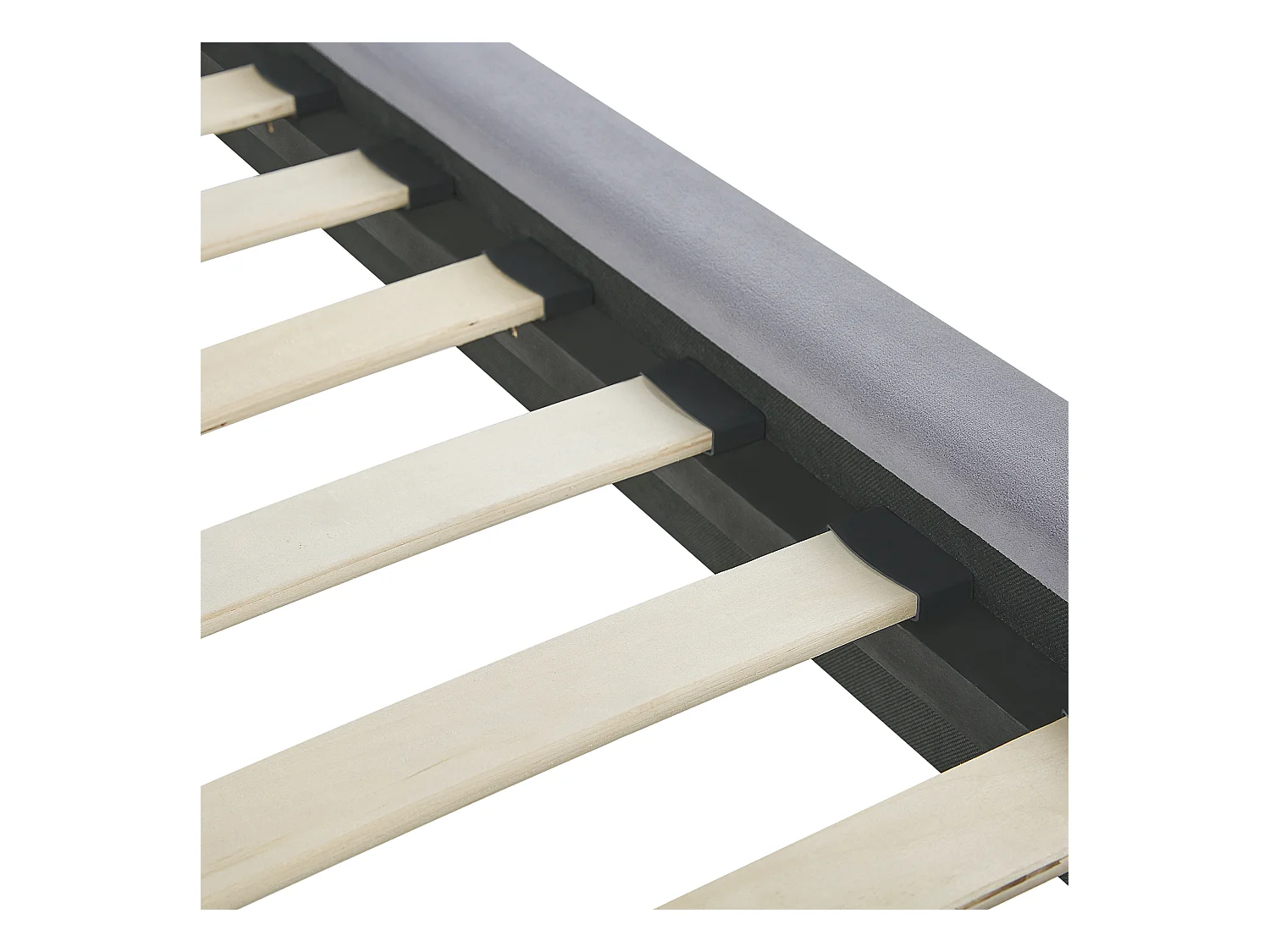 Bed Fluweel FORBACH 140 x 200 cm Grijs