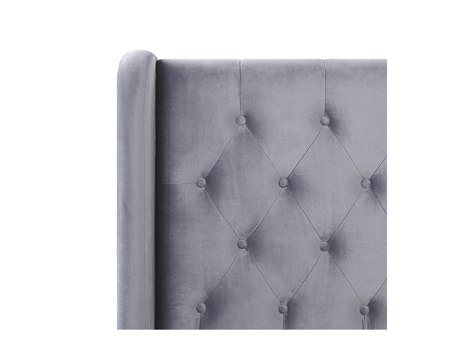 Bed Fluweel FORBACH 140 x 200 cm Grijs