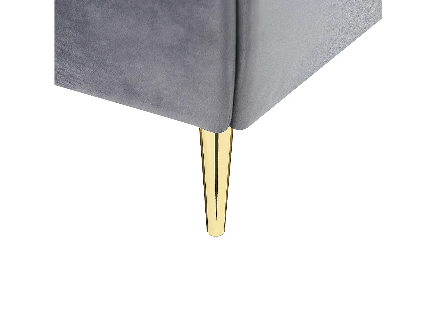 Lit avec sommier Velours FORBACH 140 x 200 cm Gris