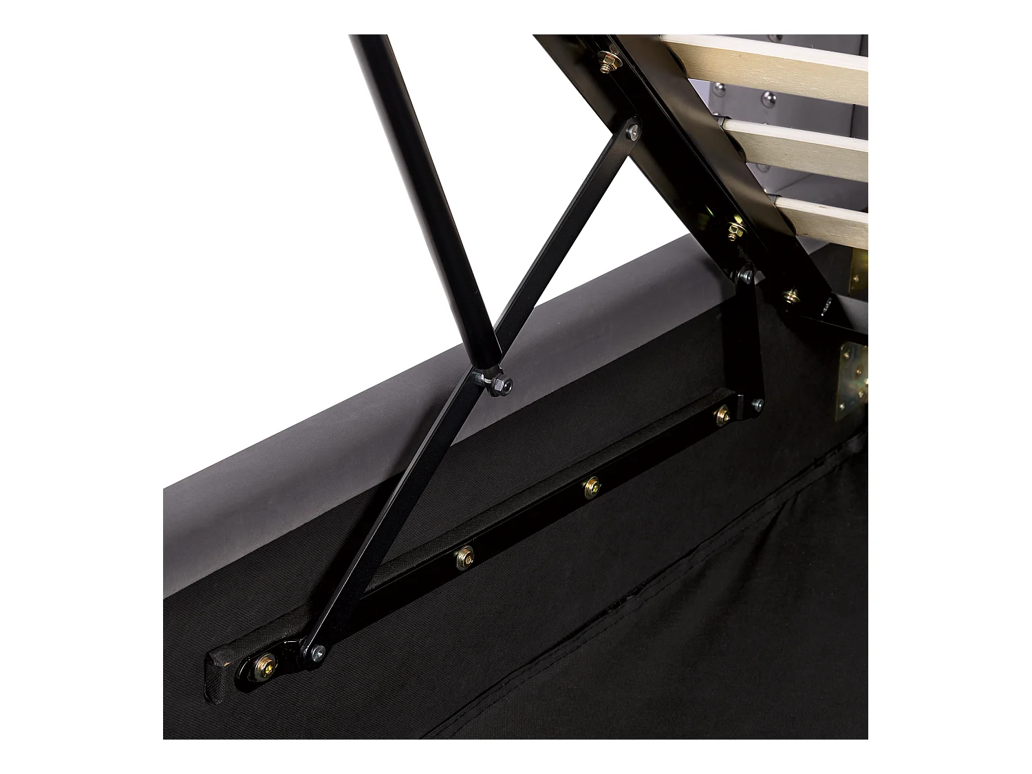 Cama con almacenaje Terciopelo LUBBON 140 x 200 cm Gris