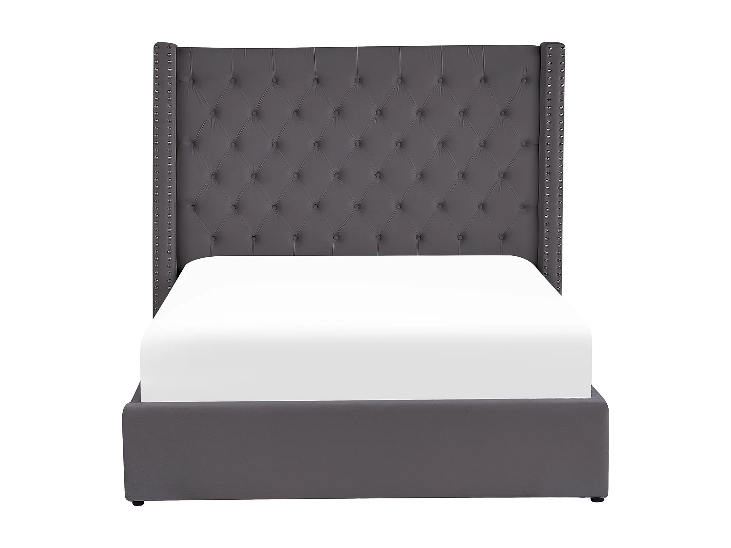 Bed met opbergruimte Fluweel LUBBON 140 x 200 cm Grijs