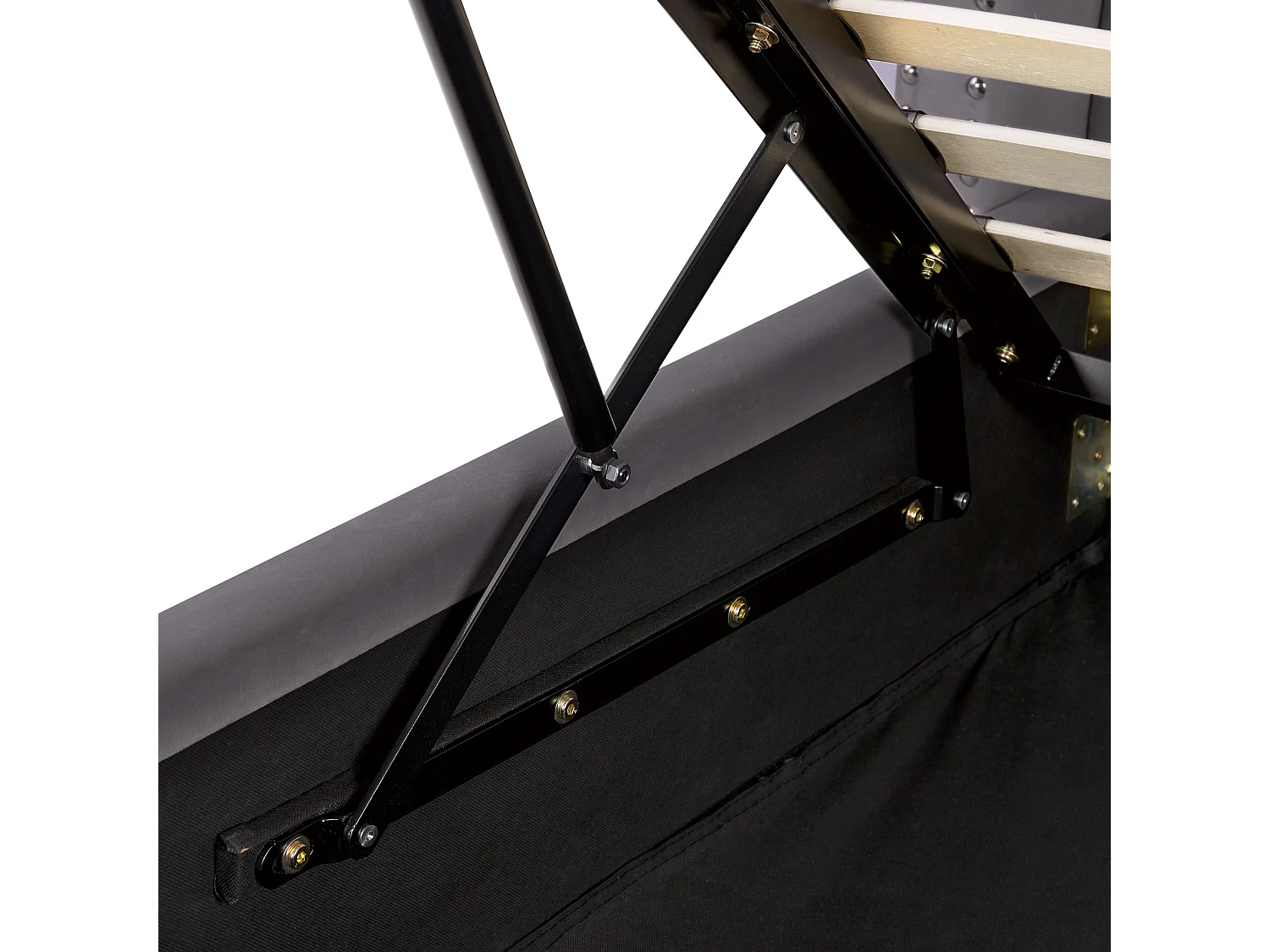 Bed met opbergruimte Fluweel LUBBON 140 x 200 cm Grijs