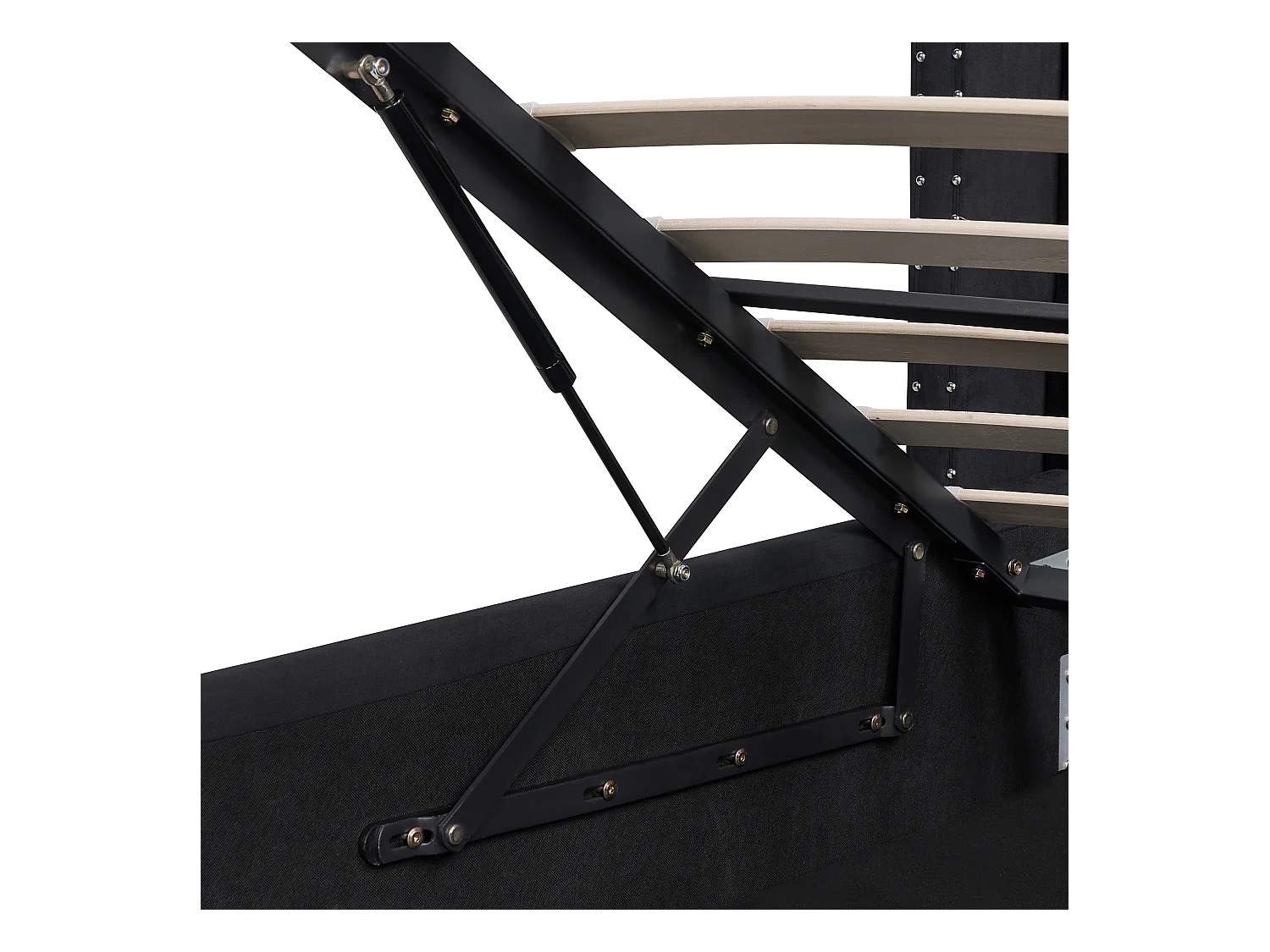 Bed met opbergruimte Fluweel LUBBON 140 x 200 cm Zwart