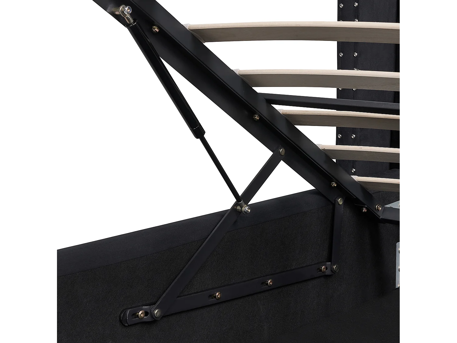 Bed met opbergruimte Fluweel LUBBON 140 x 200 cm Zwart