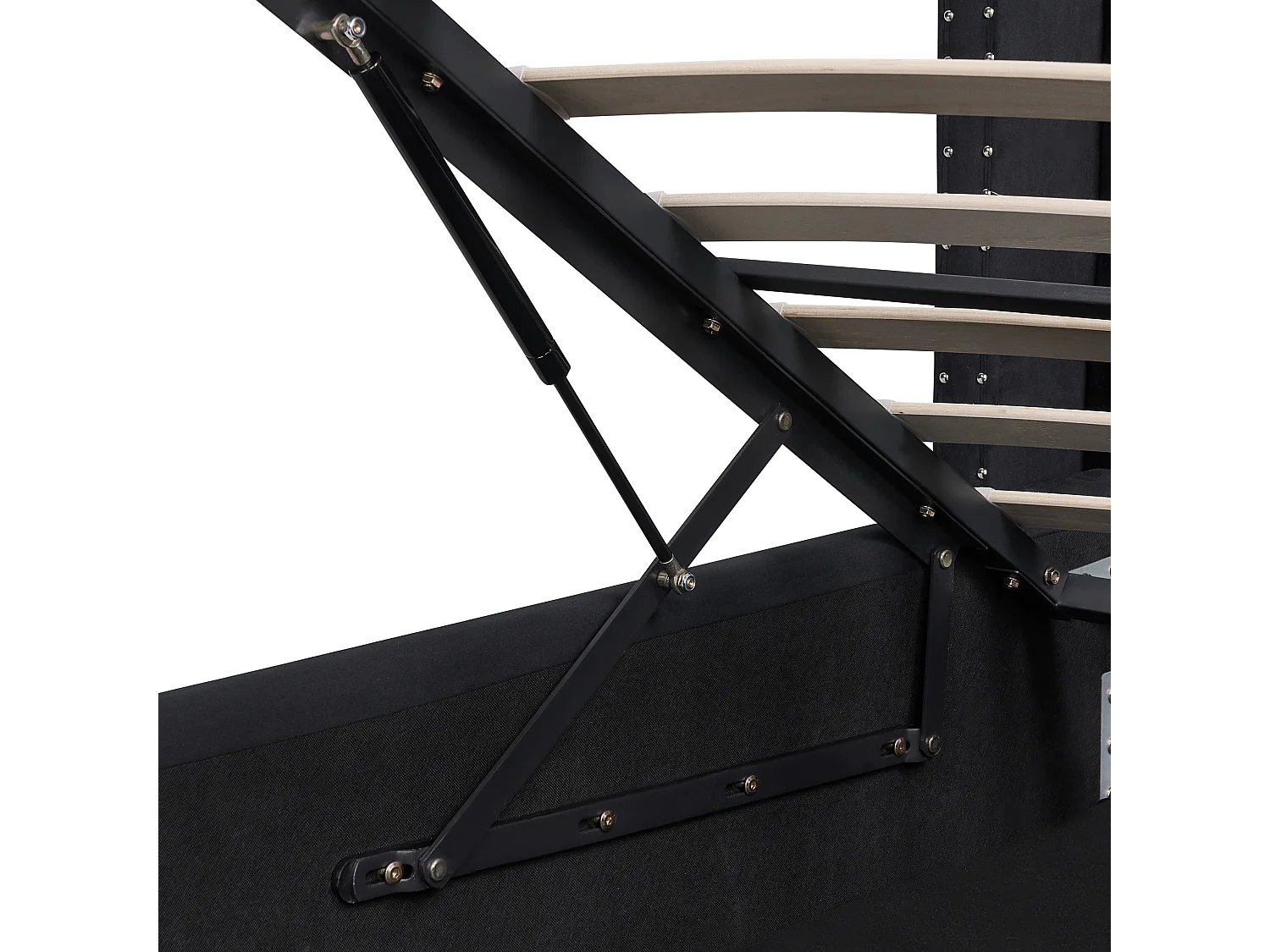 Cama con almacenaje Terciopelo LUBBON 140 x 200 cm Negro