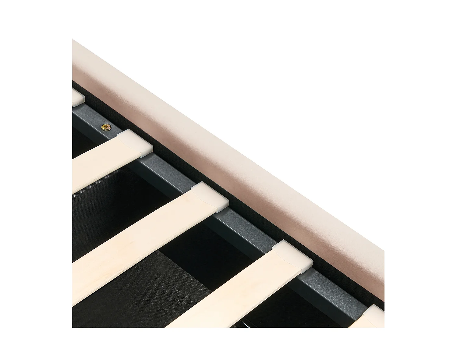 Lit ottoman Velours LUBBON 140 x 200 cm Beige