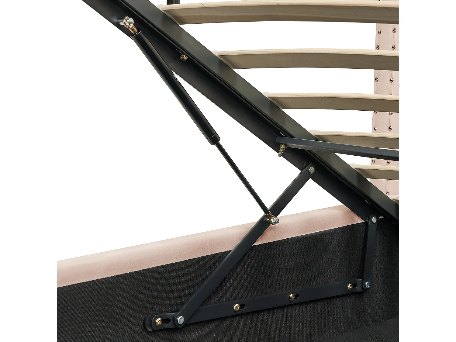 Lit ottoman Velours LUBBON 140 x 200 cm Beige