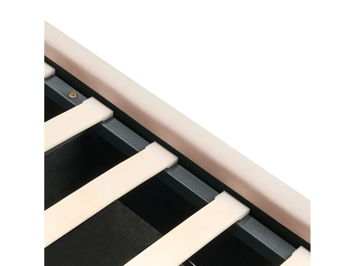 Lit ottoman Velours LUBBON 140 x 200 cm Beige