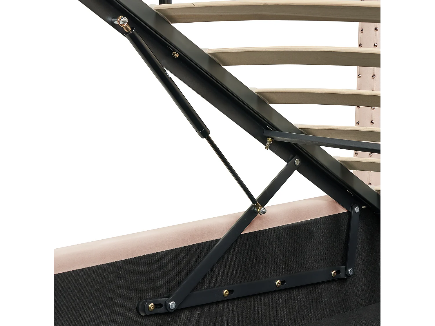 Lit ottoman Velours LUBBON 140 x 200 cm Beige