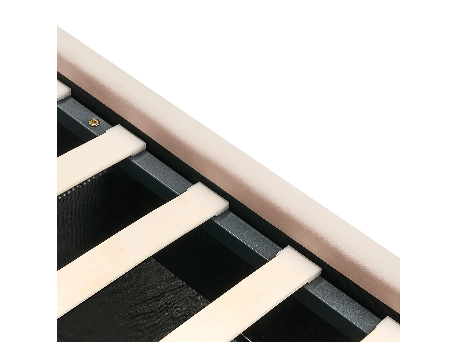 Lit ottoman Velours LUBBON 140 x 200 cm Beige