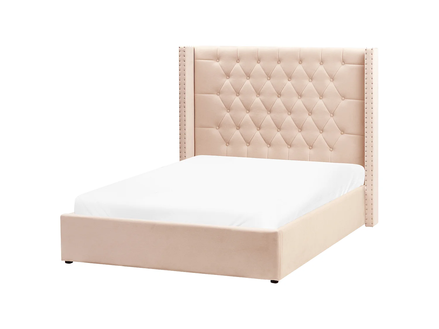 Säng med förvaring LUBBON Sammet Beige 140 x 200 cm