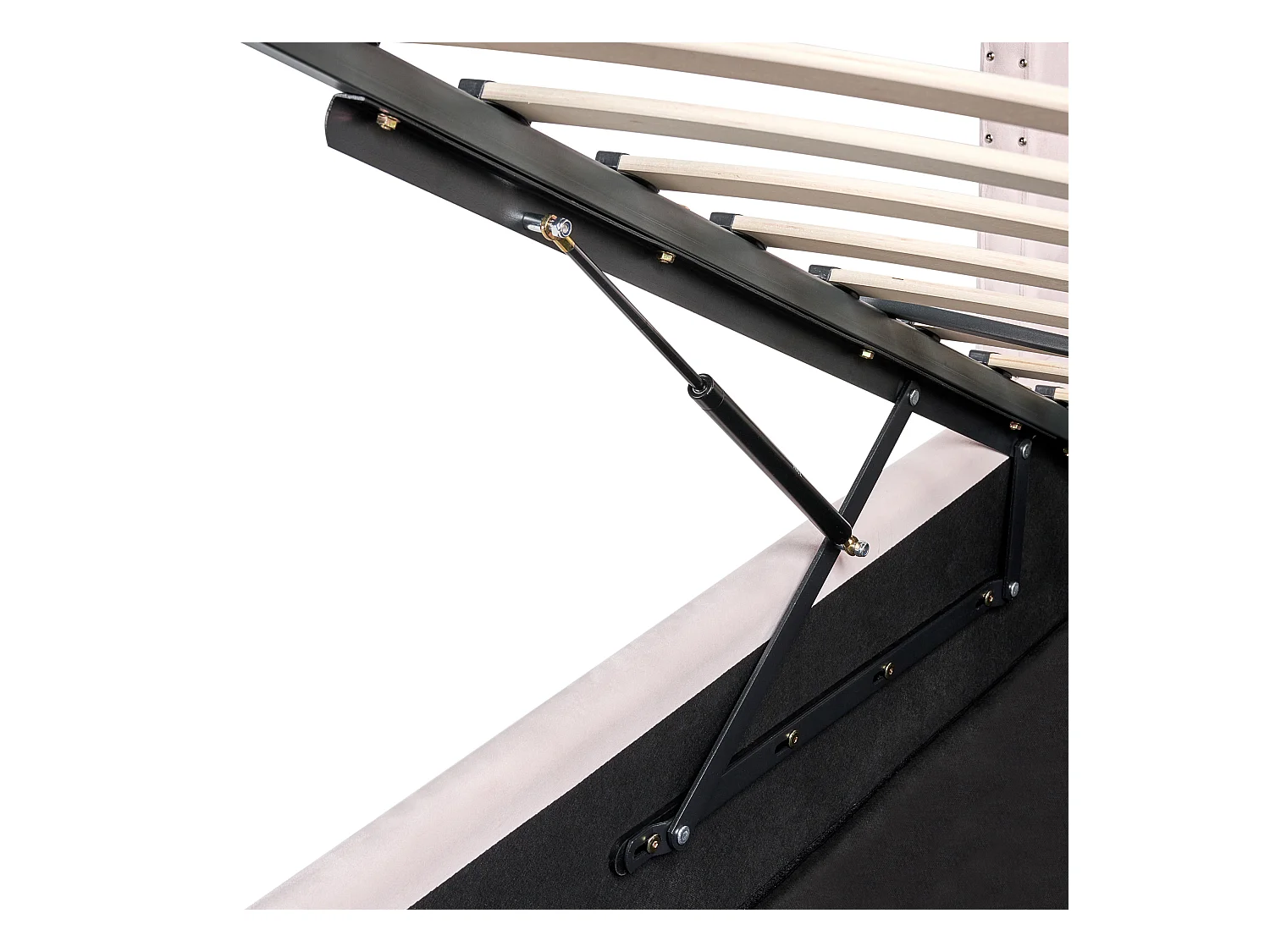 Lit ottoman Velours LUBBON 140 x 200 cm Rose pastel Rose