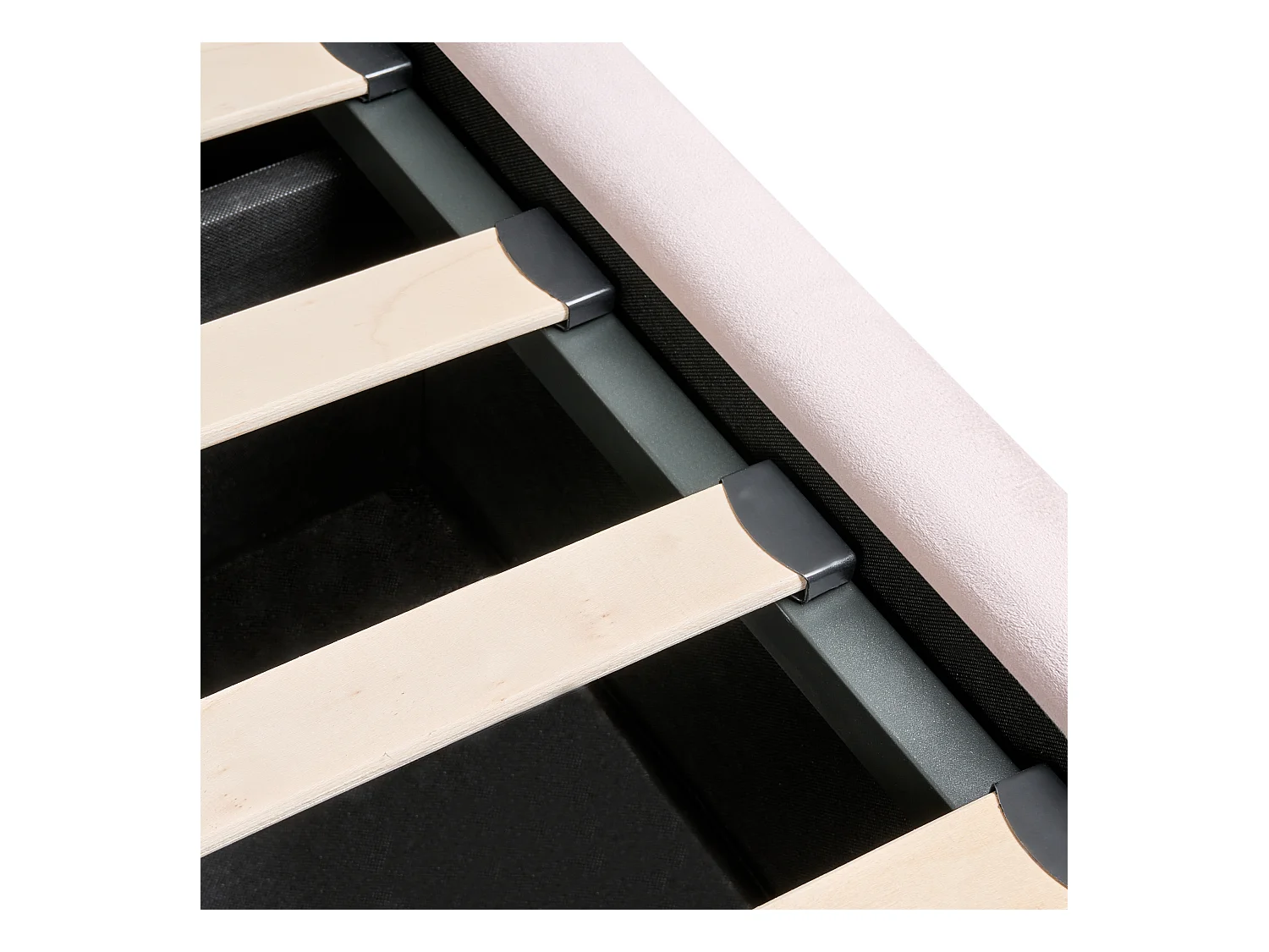 Lit ottoman Velours LUBBON 140 x 200 cm Rose pastel Rose