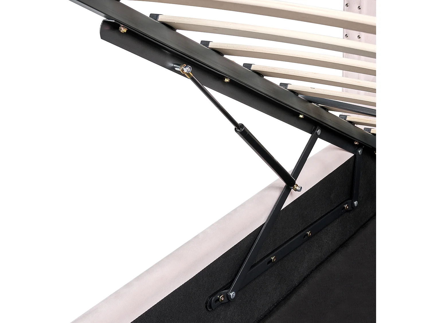 Lit ottoman Velours LUBBON 140 x 200 cm Rose pastel Rose