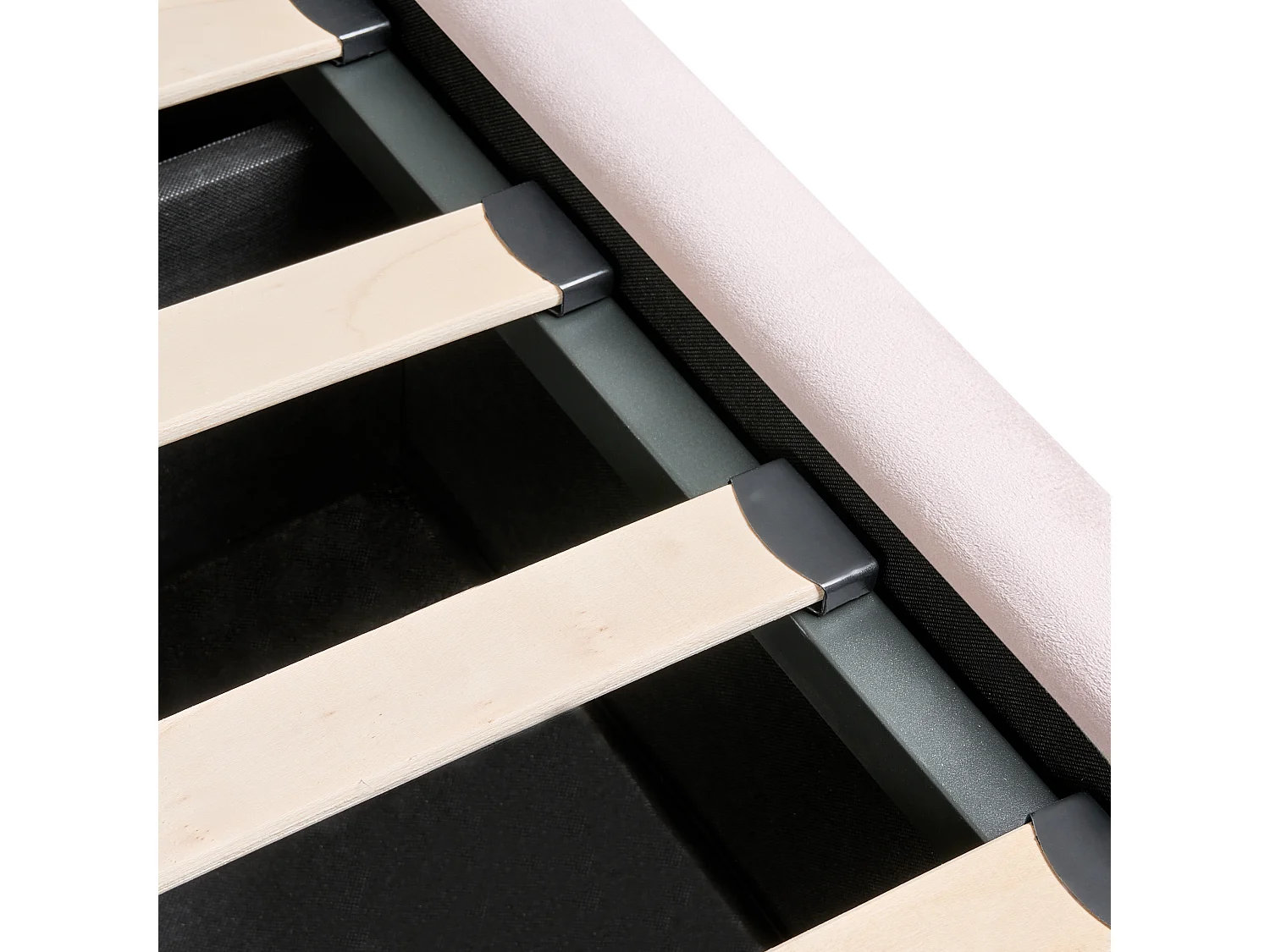 Lit ottoman Velours LUBBON 140 x 200 cm Rose pastel Rose