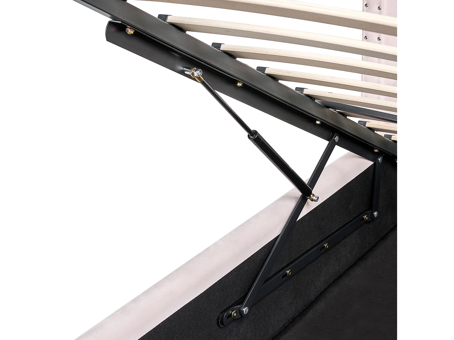 Lit ottoman Velours LUBBON 140 x 200 cm Rose pastel Rose