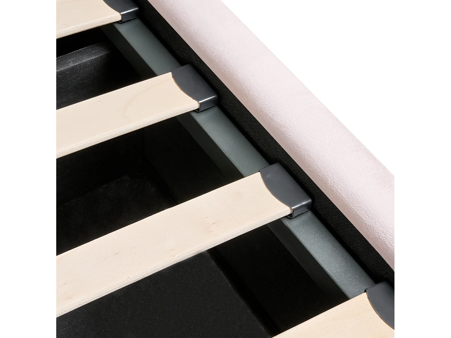 Lit ottoman Velours LUBBON 140 x 200 cm Rose pastel Rose