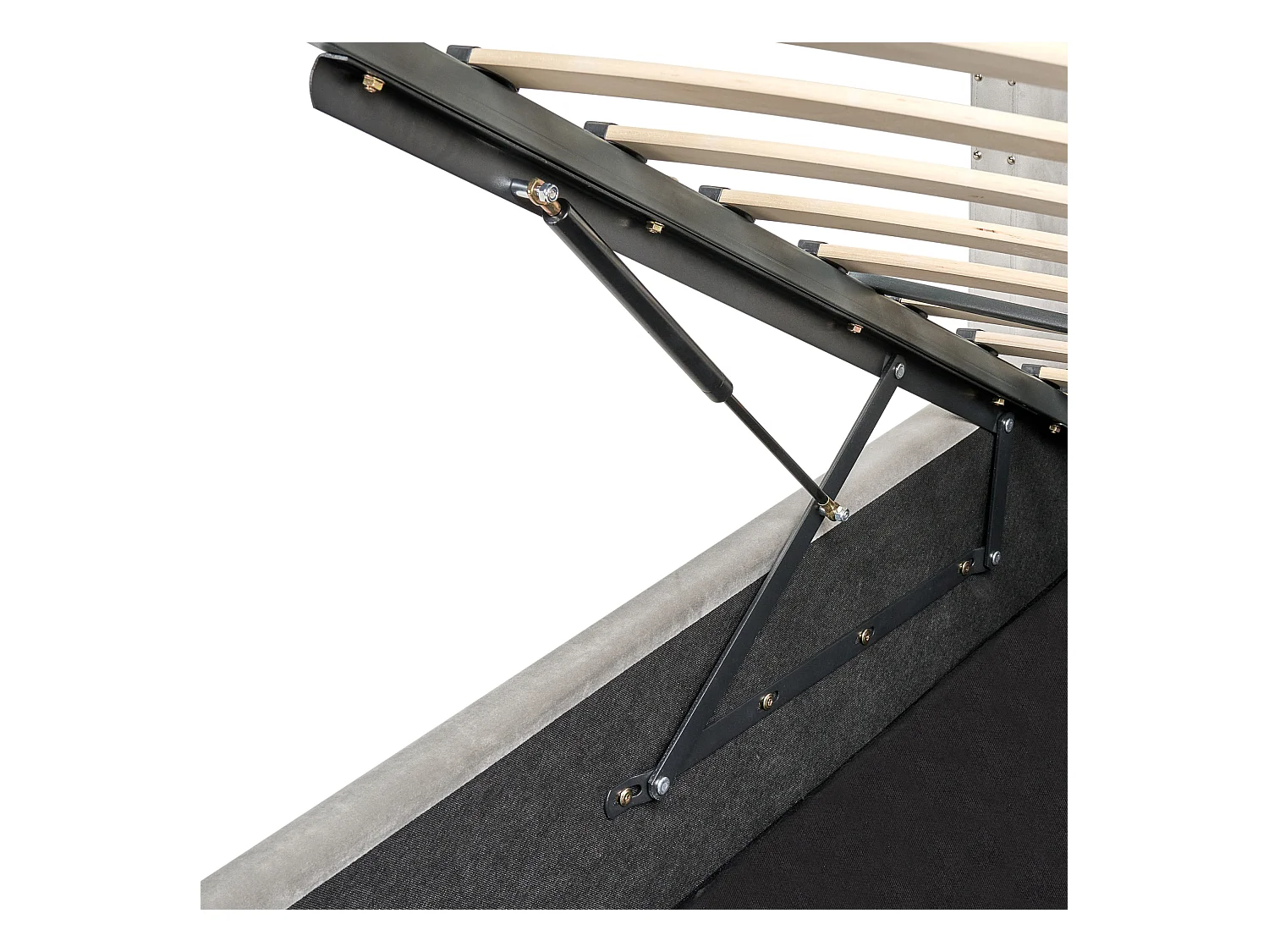 Lit ottoman Velours LUBBON 140 x 200 cm Gris clair