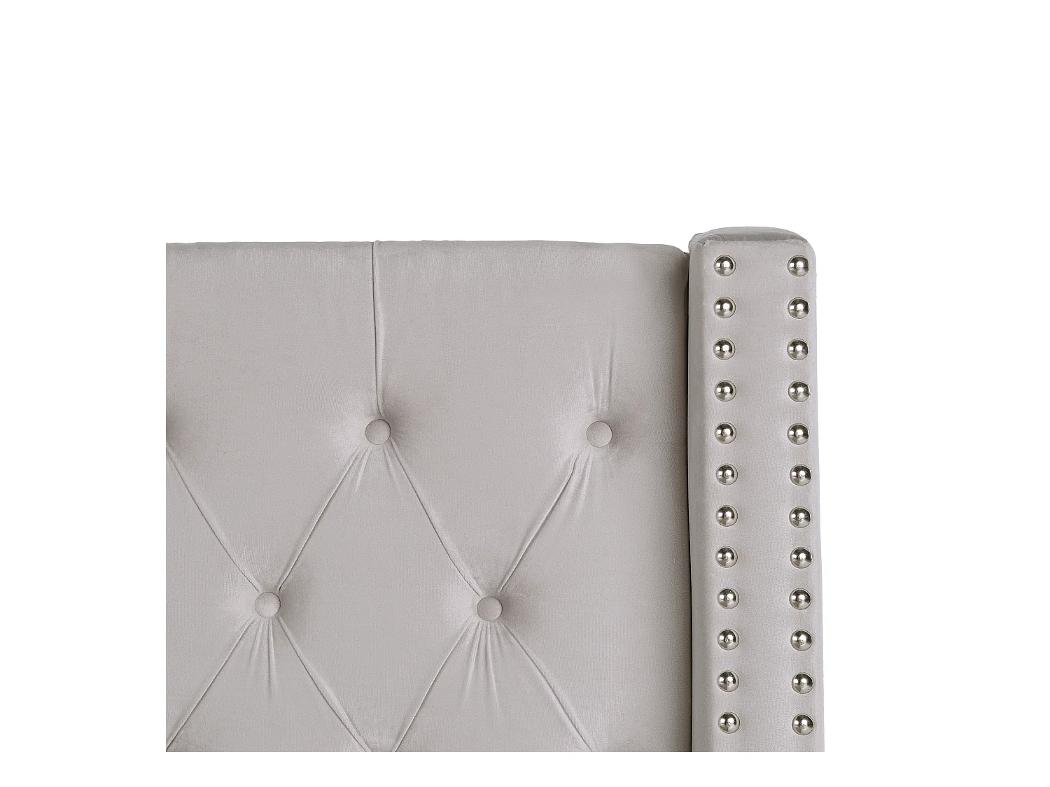 Lit ottoman Velours LUBBON 140 x 200 cm Gris clair