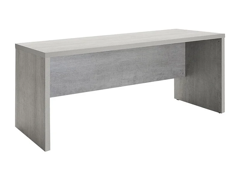 Bureau 180 cm décor béton texturé avec voile de courtoisie - GRANIT